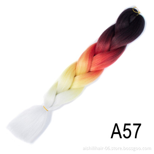 Four-Color Jumbo Braiding Hair 100g 24 Inches crochet Braid Hair Extension Synthetic Hair Wholesale